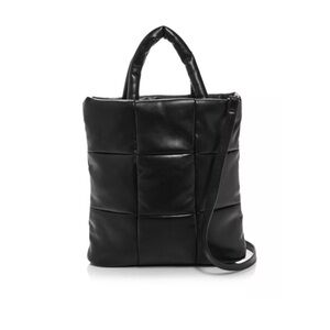 Aqua Black Quilted Tote Bag
